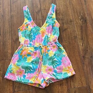 Colorful Floral towel Romper